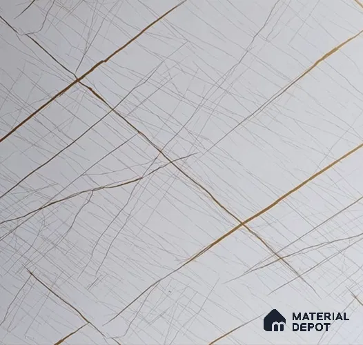White Marble Look UPVC High Gloss Finish UV Marble Polygranite Sheets 8 ft x 4 ft | LM 19546 - 3 mm