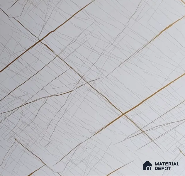 White Marble Look UPVC High Gloss Finish UV Marble Polygranite Sheets 8 ft x 4 ft | LM 19546 - 3 mm