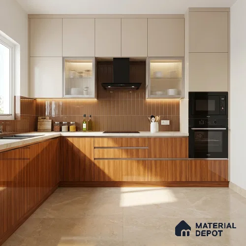 Wooden Look LM 20226 8 ft x 4 ft High Gloss Finish Decorative Laminate - 1 mm | Suitable for TV Unit, Wardrobe, Kitchen Cabinets