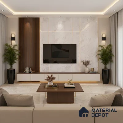 LM 20261 Nerolam Mirror Dark Walnut 8 ft x 4 ft High Gloss Finish Laminate - 1 mm | Suitable for Living Room, Kitchen, Office
