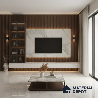 Beige Marble look LM 20769 8 ft x 4 ft High Gloss Finish 6H anti-scratch Acrylic Laminate - 1.5 mm