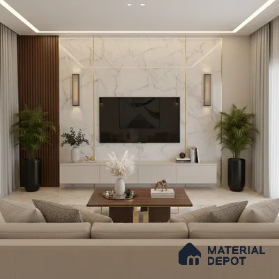 Beige Marble look LM 20836 8 ft x 4 ft High Gloss Finish 6H anti-scratch Acrylic Laminate - 1.5 mm