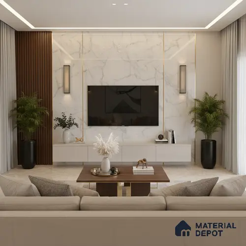 Beige Marble look LM 20836 8 ft x 4 ft High Gloss Finish 6H anti-scratch Acrylic Laminate - 1.5 mm