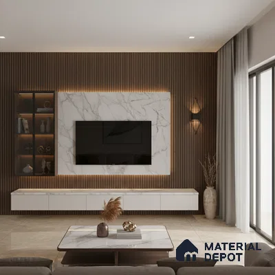Beige Marble look LM 20836 8 ft x 4 ft High Gloss Finish 6H anti-scratch Acrylic Laminate - 1.5 mm