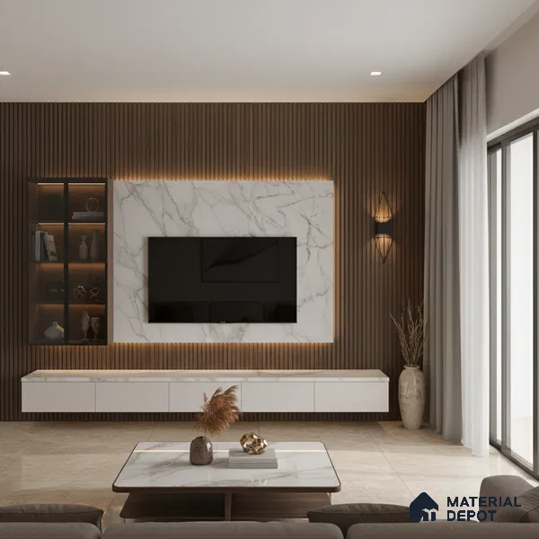 Beige Marble look LM 20836 8 ft x 4 ft High Gloss Finish 6H anti-scratch Acrylic Laminate - 1.5 mm