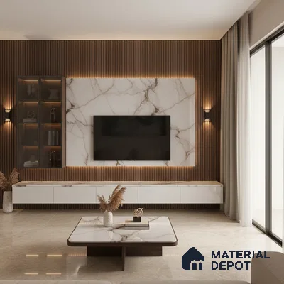 Beige Marble look LM 20841 8 ft x 4 ft High Gloss Finish 6H anti-scratch Acrylic Laminate - 1.5 mm