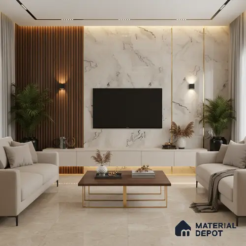 Beige Marble look LM 20844 8 ft x 4 ft High Gloss Finish 6H anti-scratch Acrylic Laminate - 1.5 mm