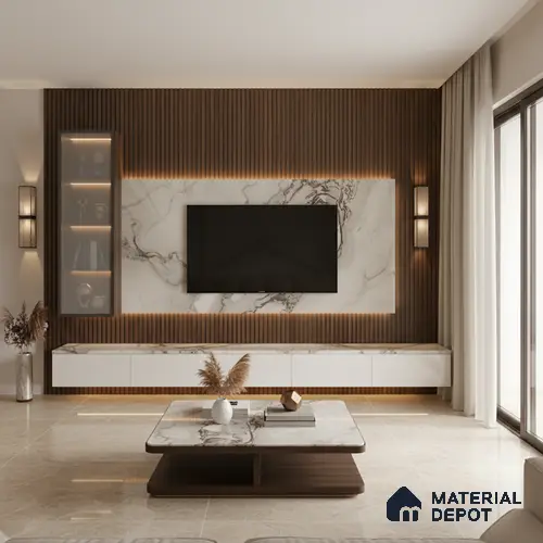 Beige Marble look LM 20845 8 ft x 4 ft High Gloss Finish 6H anti-scratch Acrylic Laminate - 1.5 mm