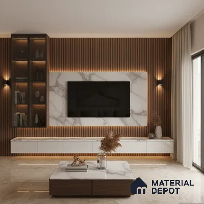 Beige Marble look LM 20847 8 ft x 4 ft High Gloss Finish 6H anti-scratch Acrylic Laminate - 1.5 mm