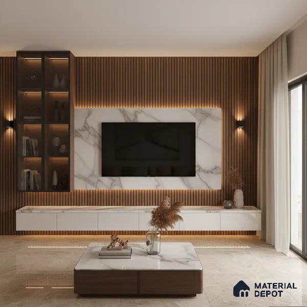 Beige Marble look LM 20847 8 ft x 4 ft High Gloss Finish 6H anti-scratch Acrylic Laminate - 1.5 mm