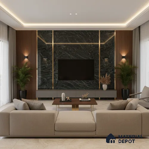 Taupe Brown Solid Colors look LM 20866 8 ft x 4 ft High Gloss Finish 6H anti-scratch Acrylic Laminate - 1.5 mm | Suitable for Living Room, Kitchen, Office