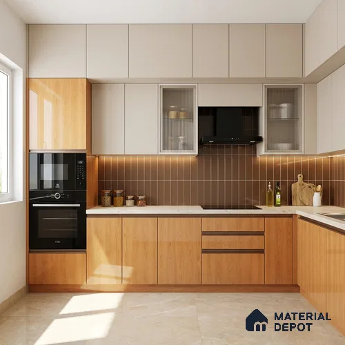 Wooden Look LM 21019 8 ft x 4 ft High Gloss Finish Decorative Laminate - 1 mm | Suitable for TV Unit, Wardrobe, Kitchen Cabinets