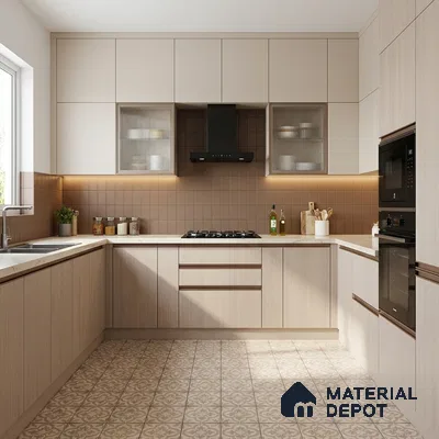 Wooden Look LM 21037 8 ft x 4 ft Suede Finish Decorative Laminate - 1 mm | Suitable for TV Unit, Wardrobe, Kitchen Cabinets