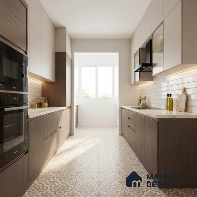 Wooden Look LM 21038 8 ft x 4 ft Suede Finish Decorative Laminate - 1 mm | Suitable for TV Unit, Wardrobe, Kitchen Cabinets