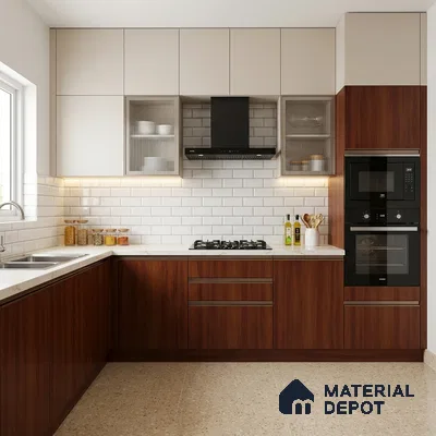 Wooden Look LM 21042 8 ft x 4 ft Suede Finish Decorative Laminate - 1 mm | Suitable for TV Unit, Wardrobe, Kitchen Cabinets