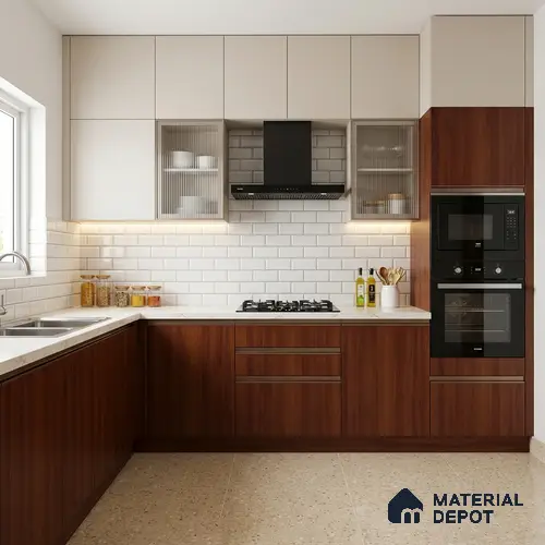 Wooden Look LM 21042 8 ft x 4 ft Suede Finish Decorative Laminate - 1 mm | Suitable for TV Unit, Wardrobe, Kitchen Cabinets