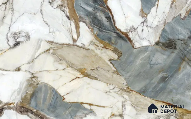 LM 21102 Celestial Veins Digital High Gloss Finish 8 ft x 4 ft Decorative Laminate - 1 mm | Suitable for TV Unit, Wardrobe, Kitchen Cabinets