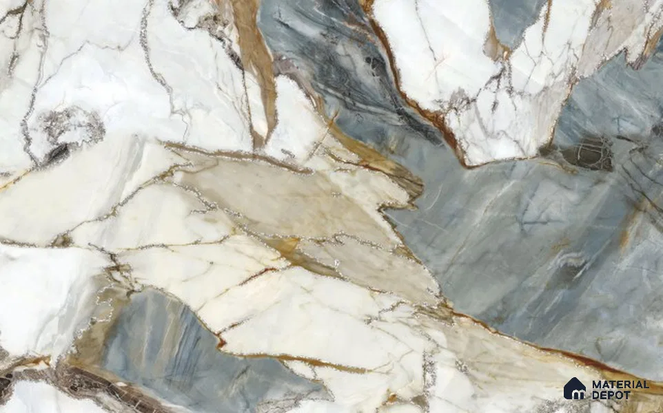 LM 21102 Celestial Veins Digital High Gloss Finish 8 ft x 4 ft Decorative Laminate - 1 mm | Suitable for TV Unit, Wardrobe, Kitchen Cabinets