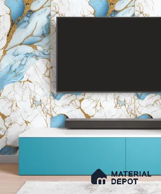 LM 21103 Ocean Quartz Digital High Gloss Finish 8 ft x 4 ft Decorative Laminate - 1 mm | Suitable for TV Unit, Wardrobe, Kitchen Cabinets