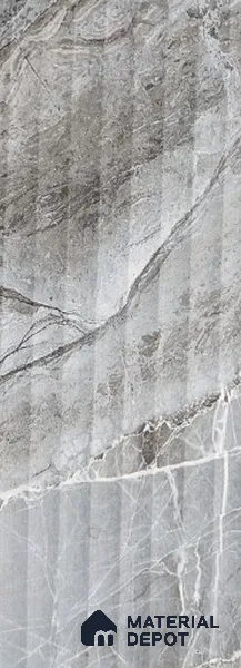Marble Fluted LM 21107 D Glacier Mist 8 ft x 4 ft Matte Finish Decorative Laminate - 1 mm | Suitable for TV Unit,Wardrobe, Kitchen Cabinets