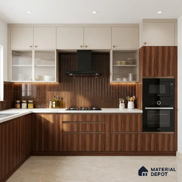 Wooden Look LM 21118 B Castano Rich Antique Ridge Texture Finish 8 ft x 4 ft Decorative Laminate - 1 mm | Suitable for TV Unit, Wardrobe, Kitchen Cabinets
