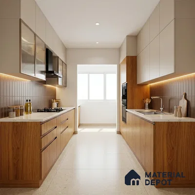 Wooden Look LM 21120 D Golden Elm Crown Zenith Texture Finish 8 ft x 4 ft Decorative Laminate - 1 mm | Suitable for TV Unit, Wardrobe, Kitchen Cabinets