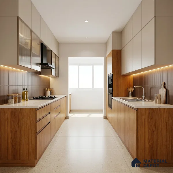 Wooden Look LM 21120 D Golden Elm Crown Zenith Texture Finish 8 ft x 4 ft Decorative Laminate - 1 mm | Suitable for TV Unit, Wardrobe, Kitchen Cabinets