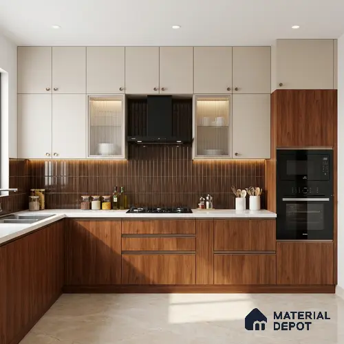 Wooden Look LM 21126 F Terranova Grain Zig Wave Texture Finish 8 ft x 4 ft Decorative Laminate - 1 mm | Suitable for TV Unit, Wardrobe, Kitchen Cabinets