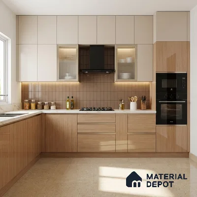 Wooden Look LM 21127 C Pavona Mist Wooden High Gloss Finish 8 ft x 4 ft Decorative Laminate - 1 mm | Suitable for TV Unit, Wardrobe, Kitchen Cabinets