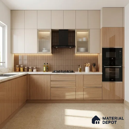 Wooden Look LM 21127 C Pavona Mist Wooden High Gloss Finish 8 ft x 4 ft Decorative Laminate - 1 mm | Suitable for TV Unit, Wardrobe, Kitchen Cabinets