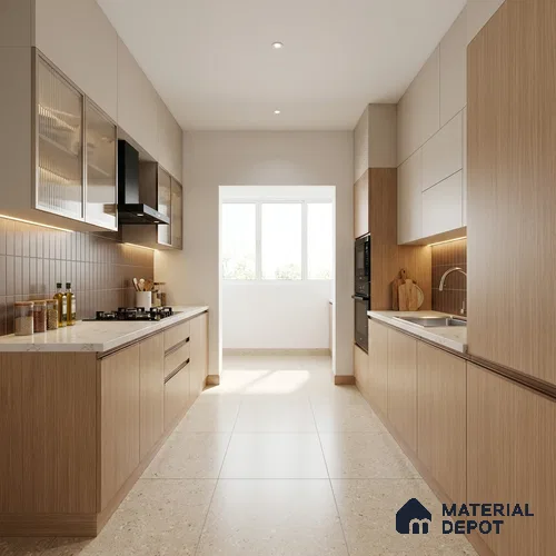 Wooden Look LM 21127 E Pavona Mist Zig Wave Texture Finish 8 ft x 4 ft Decorative Laminate - 1 mm | Suitable for TV Unit, Wardrobe, Kitchen Cabinets