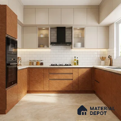 Wooden Look LM 21128 Autumn Ridge Regal Walnut Texture Finish 8 ft x 4 ft Decorative Laminate - 1 mm | Suitable for TV Unit, Wardrobe, Kitchen Cabinets
