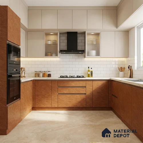 Wooden Look LM 21128 Autumn Ridge Regal Walnut Texture Finish 8 ft x 4 ft Decorative Laminate - 1 mm | Suitable for TV Unit, Wardrobe, Kitchen Cabinets