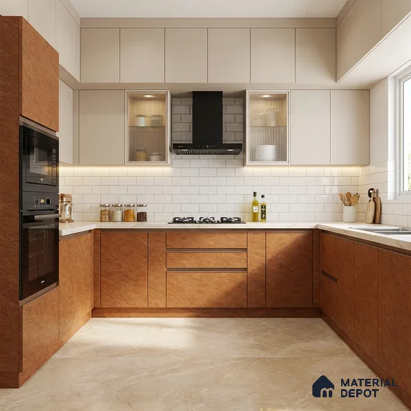 Wooden Look LM 21128 Autumn Ridge Regal Walnut Texture Finish 8 ft x 4 ft Decorative Laminate - 1 mm | Suitable for TV Unit, Wardrobe, Kitchen Cabinets
