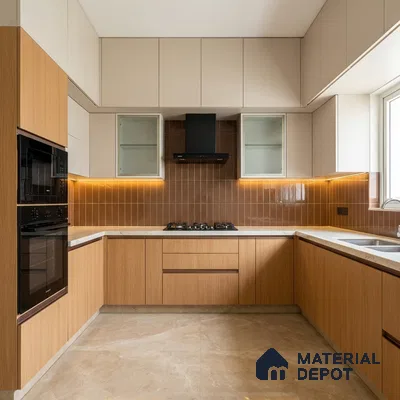 Wooden Look LM 21129 Honey Wood Vertical Touch Texture Finish 8 ft x 4 ft Decorative Laminate - 1 mm | Suitable for TV Unit, Wardrobe, Kitchen Cabinets
