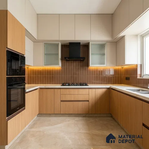 Wooden Look LM 21129 Honey Wood Vertical Touch Texture Finish 8 ft x 4 ft Decorative Laminate - 1 mm | Suitable for TV Unit, Wardrobe, Kitchen Cabinets