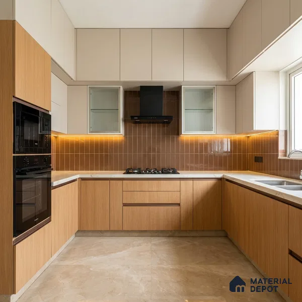 Wooden Look LM 21129 Honey Wood Vertical Touch Texture Finish 8 ft x 4 ft Decorative Laminate - 1 mm | Suitable for TV Unit, Wardrobe, Kitchen Cabinets
