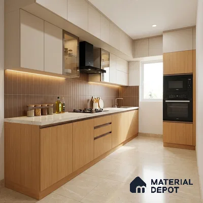 Wooden Look LM 21129 C Honey Wood Dripped Wood Texture Finish 8 ft x 4 ft Decorative Laminate - 1 mm | Suitable for TV Unit, Wardrobe, Kitchen Cabinets