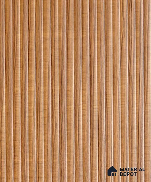 Wooden Fluted Look LM 21132 Granello Oak Fine Texture Finish 8 ft x 4 ft Decorative Laminate - 1 mm | Suitable for TV Unit, Wardrobe, Kitchen Cabinets