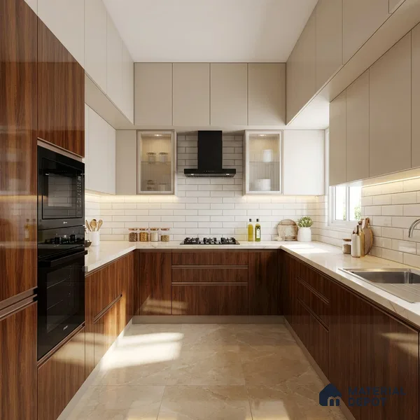 Wooden Look LM 21400 Cherry Wood 8 ft x 4 ft High Gloss Finish Decorative Laminate - 1 mm | Suitable for TV Unit, Wardrobe, Kitchen Cabinets