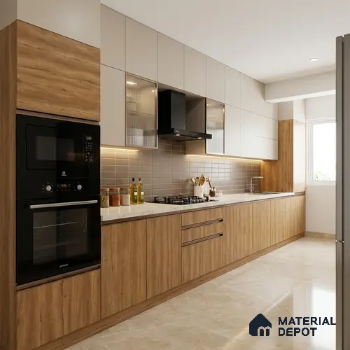 Wooden Look LM 21406 Regal Oak Light 8 ft x 4 ft Texture Finish Decorative Laminate - 1 mm | Suitable for TV Unit, Wardrobe, Kitchen Cabinets