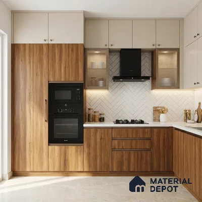 Wooden Look LM 21407 Regal Oak Dark 8 ft x 4 ft Texture Finish Decorative Laminate - 1 mm | Suitable for TV Unit, Wardrobe, Kitchen Cabinets