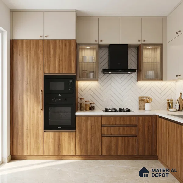 Wooden Look LM 21407 Regal Oak Dark 8 ft x 4 ft Texture Finish Decorative Laminate - 1 mm | Suitable for TV Unit, Wardrobe, Kitchen Cabinets