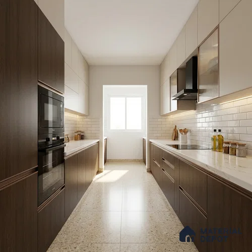 Wooden Look LM 21409 African Walnut Dark 8 ft x 4 ft Texture Finish Decorative Laminate - 1 mm | Suitable for TV Unit, Wardrobe, Kitchen Cabinets