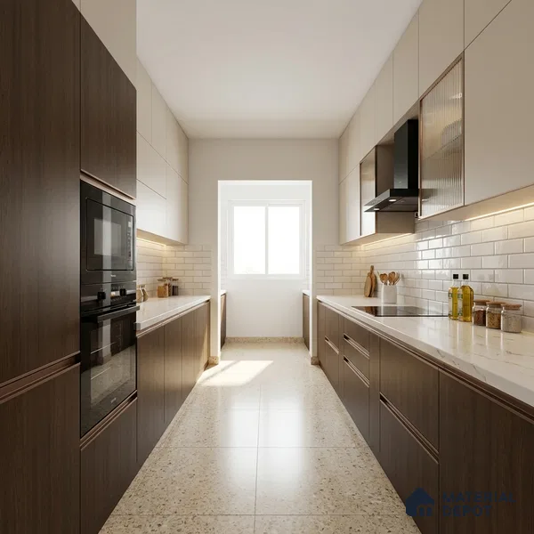 Wooden Look LM 21409 African Walnut Dark 8 ft x 4 ft Texture Finish Decorative Laminate - 1 mm | Suitable for TV Unit, Wardrobe, Kitchen Cabinets
