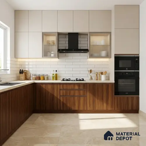 Wooden Look LM 21418 Cherry Wood 8 ft x 4 ft Texture Finish Decorative Laminate - 1 mm | Suitable for TV Unit, Wardrobe, Kitchen Cabinets