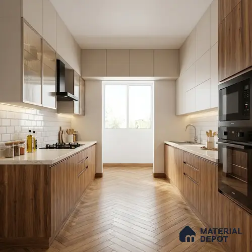 Wooden Look LM 21424 Swiss Walnut 8 ft x 4 ft Texture Finish Decorative Laminate - 1 mm | Suitable for TV Unit, Wardrobe, Kitchen Cabinets