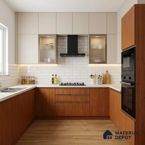 Wooden Look LM 21427 Classic Teak 8 ft x 4 ft Texture Finish Decorative Laminate - 1 mm | Suitable for TV Unit, Wardrobe, Kitchen Cabinets