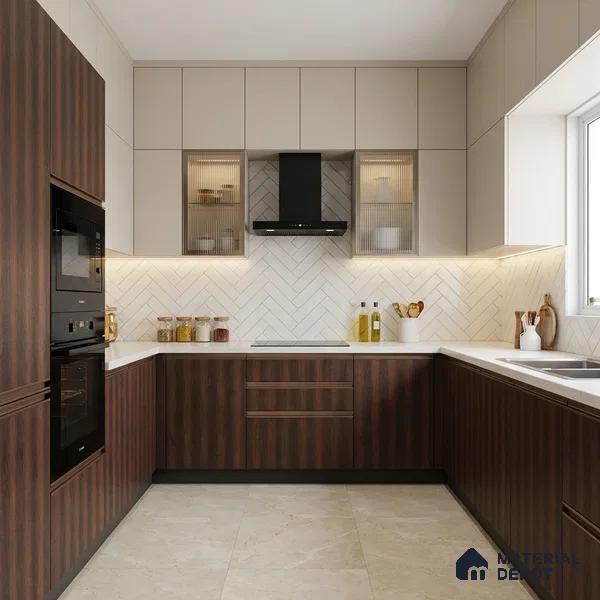 Wooden Look LM 21444 Smoked Walnut 8 ft x 4 ft Texture Finish Decorative Laminate - 1 mm | Suitable for TV Unit, Wardrobe, Kitchen Cabinets