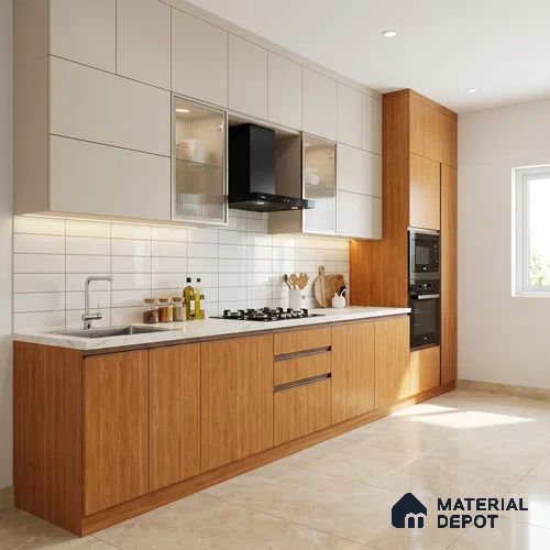 Wooden Look LM 21446 Crown Woody 8 ft x 4 ft Suede Finish Decorative Laminate - 1 mm | Suitable for TV Unit, Wardrobe, Kitchen Cabinets